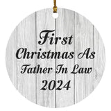 First Christmas As Father In Law 2024 - Circle Ornament F