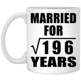 14th Anniversary Married For Square Root of 196 Years - 11oz Coffee Mug