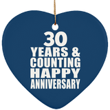 Happy 30th Anniversary 30 Years & Counting - Heart Ornament