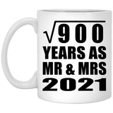 30th Anniversary Square Root of 900 Years As Mr & Mrs 2021 - 11oz Coffee Mug