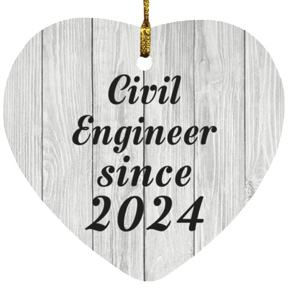 Civil Engineer Since 2024 - Heart Ornament F