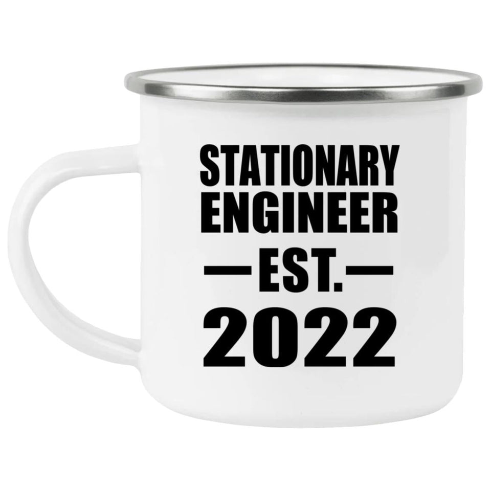 Stationary Engineer Established EST. 2022 - 12oz Camping Mug