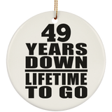 49th Anniversary 49 Years Down Lifetime To Go - Circle Ornament