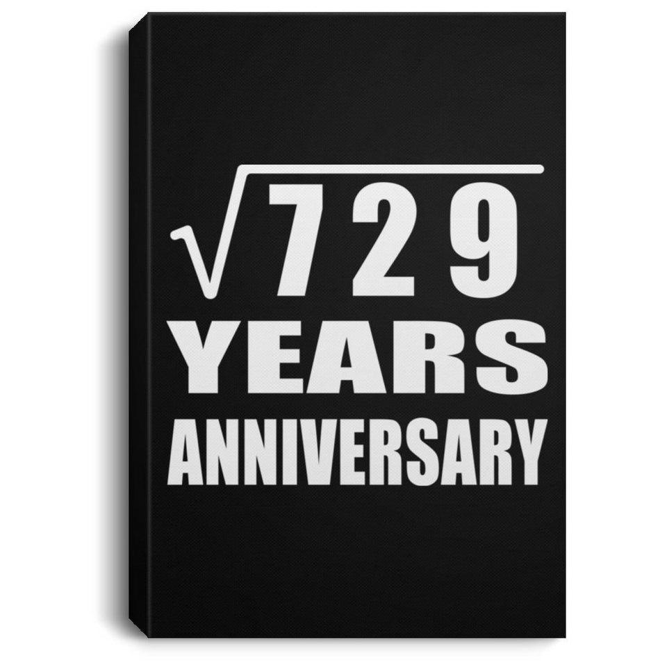 27th Anniversary Square Root of 729 Years Anniversary - Canvas Portrait