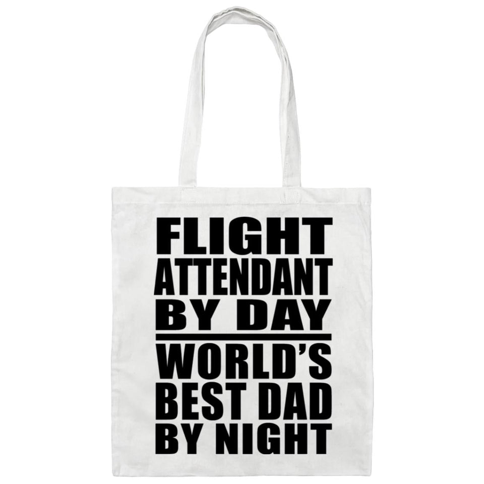 Flight Attendant By Day World's Best Dad By Night - Tote Bag White