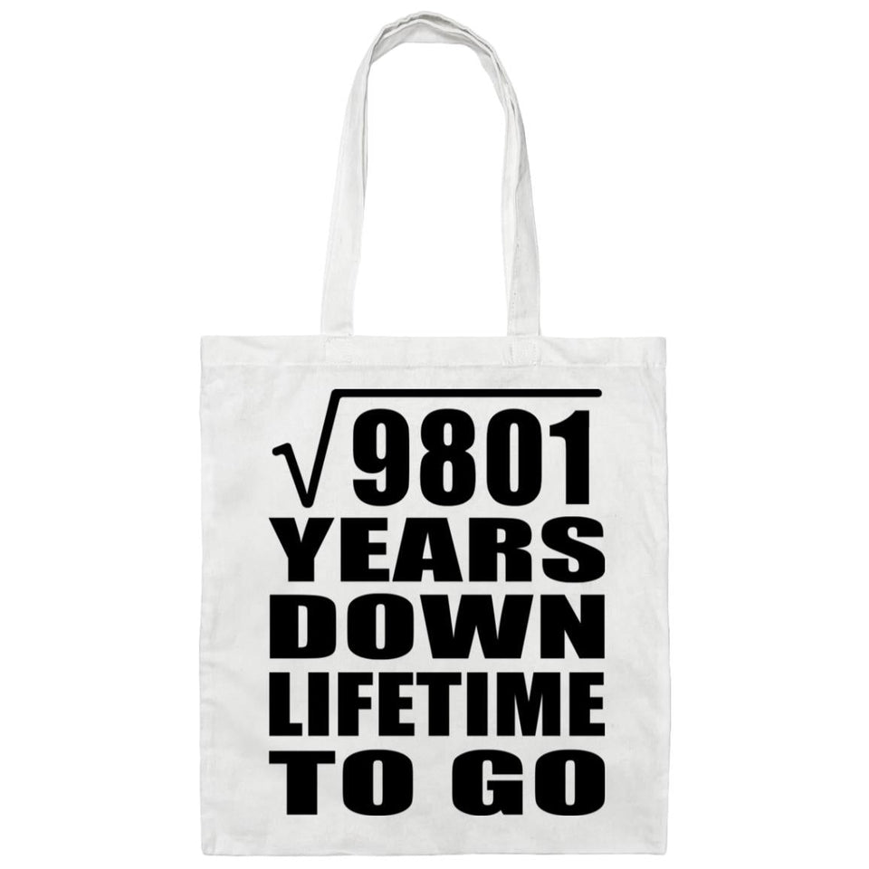 99th Anniversary Square Root of 9801 Years Lifetime To Go - Tote Bag White