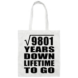 99th Anniversary Square Root of 9801 Years Lifetime To Go - Tote Bag White