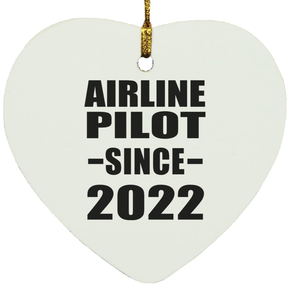Airline Pilot Since 2022 - Heart Ornament