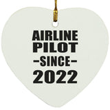 Airline Pilot Since 2022 - Heart Ornament