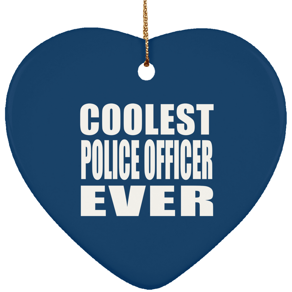 Coolest Police Officer Ever - Heart Ornament