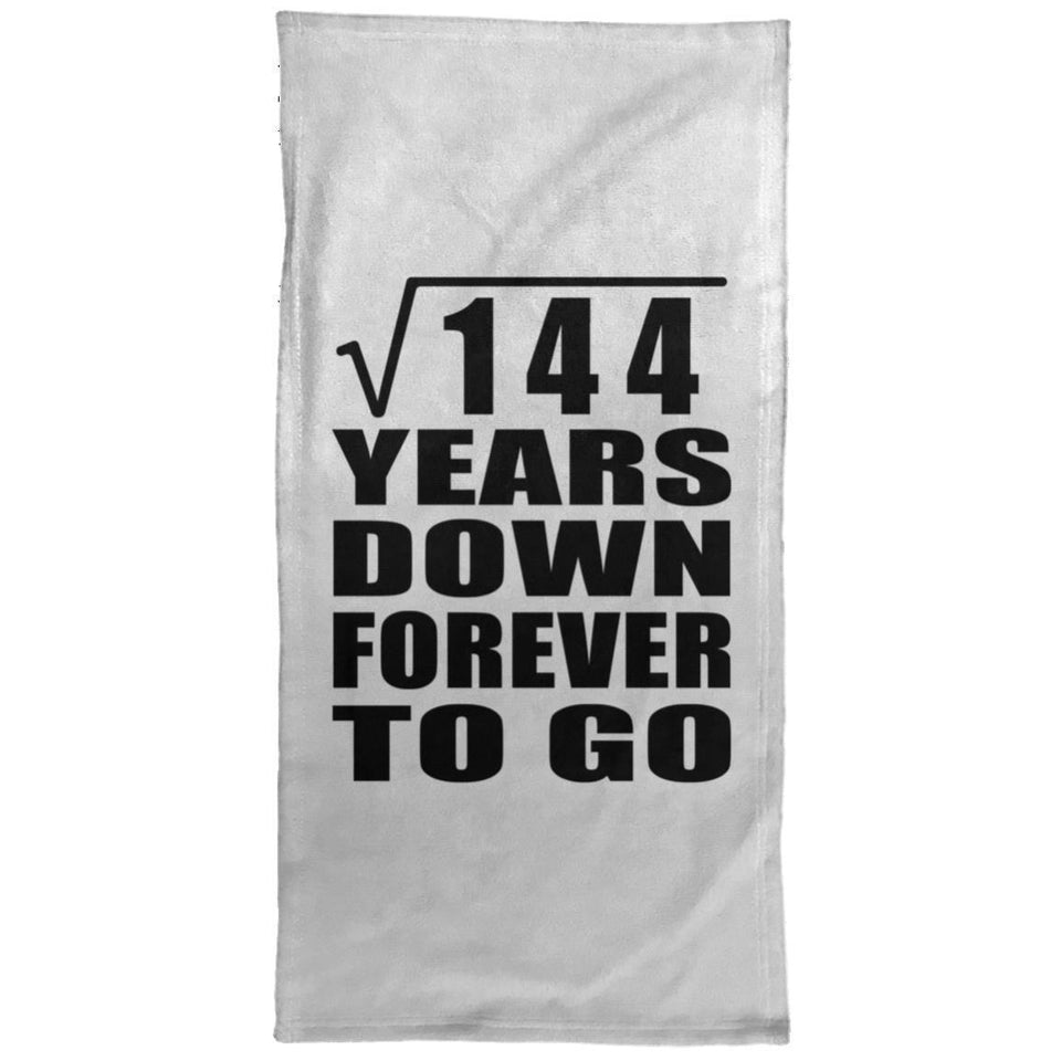 12th Anniversary Square Root of 144 Years Down Forever To Go - Hand Towel