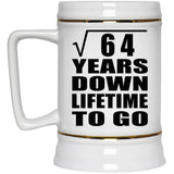 8th Anniversary Square Root of 64 Years Lifetime To Go - Beer Stein
