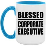 Blessed Corporate Executive - 15oz Accent Mug Blue