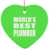 World's Best Plumber - Heart Ornament