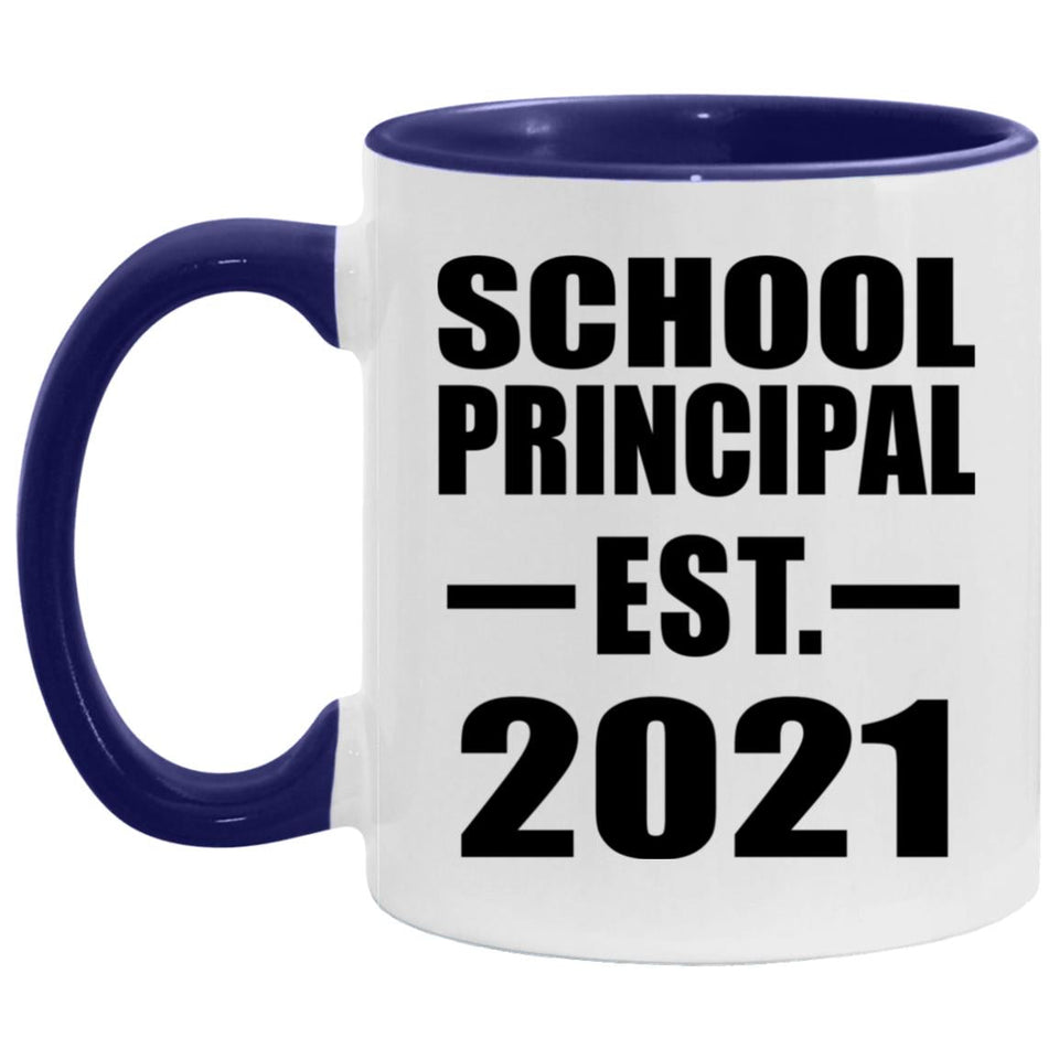 School Principal Established Est. 2021 - 11oz Accent Mug Purple