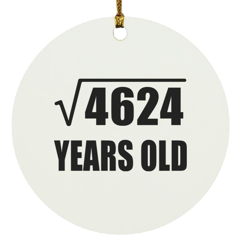 68th Birthday Square Root of 4624 Years Old - Circle Ornament