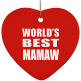 World's Best Mamaw - Heart Ornament