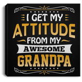 I Get My Attitude From My Awesome Grandpa - Canvas Square
