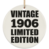 118th Birthday Vintage 1906 Limited Edition - Circle Ornament