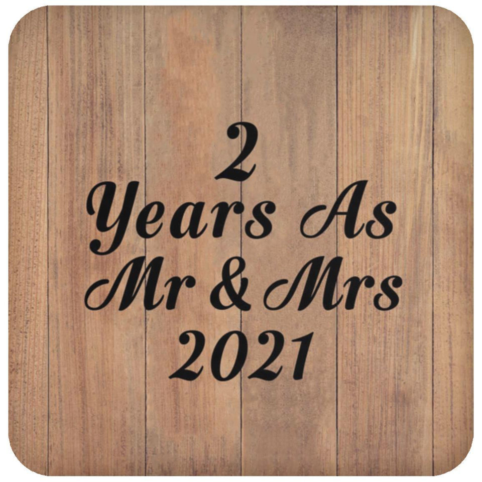 2 Years As Mr & Mrs 2021 - Drink Coaster C