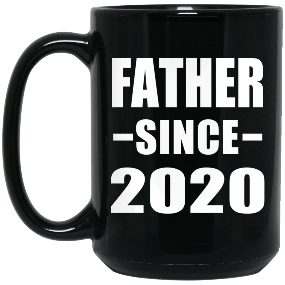 Father Since 2020 - 15oz Coffee Mug Black