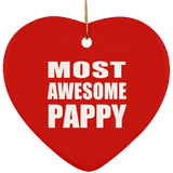 Most Awesome Pappy - Heart Ornament