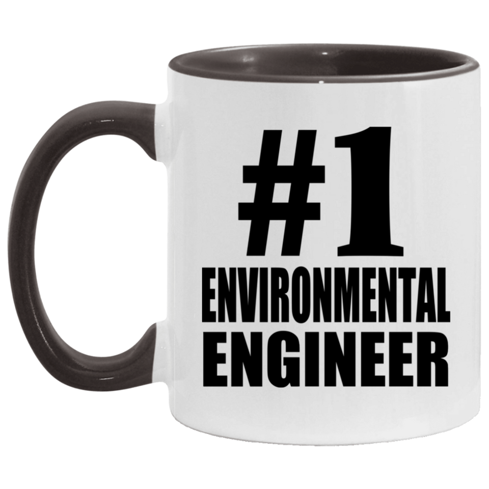 Number One #1 Environmental Engineer - 11oz Accent Mug Black