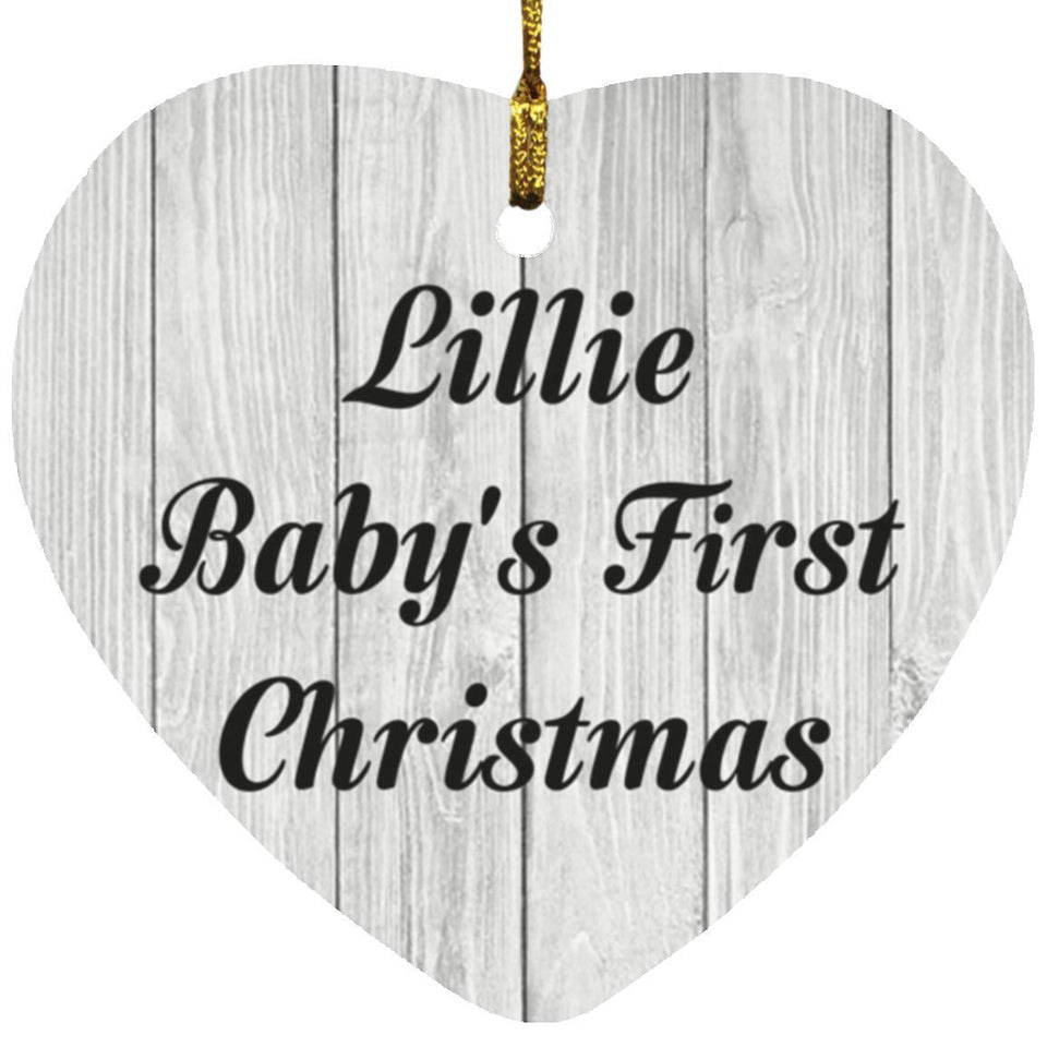 Lillie Baby's First Christmas - Heart Ornament F