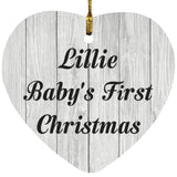 Lillie Baby's First Christmas - Heart Ornament F