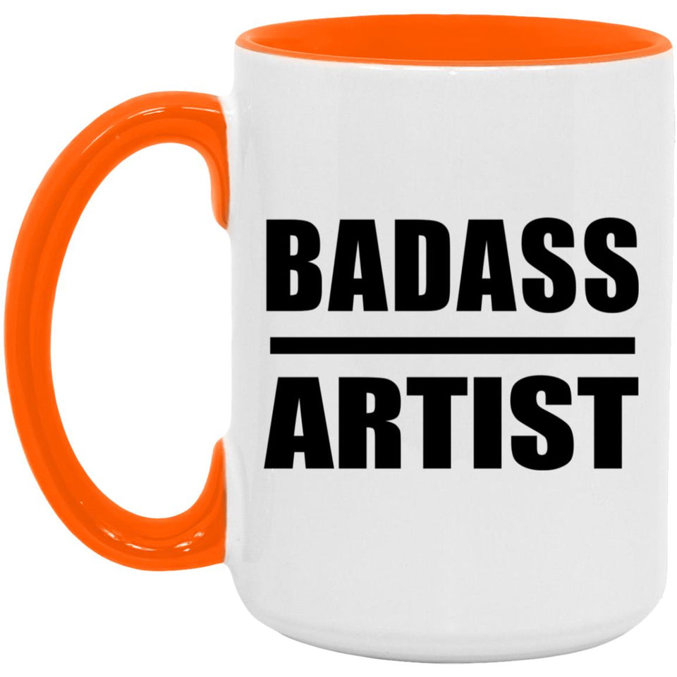 Badass Artist - 15oz Accent Mug Orange