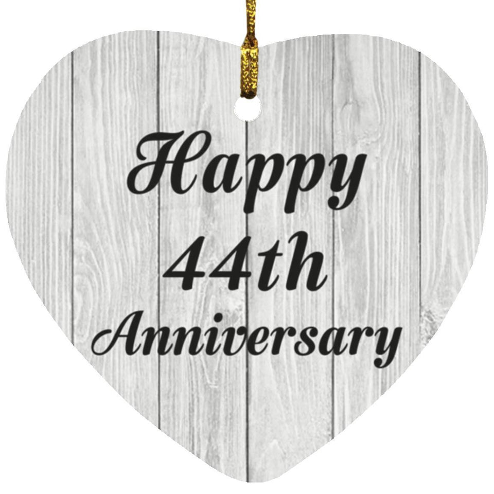 Happy 44th Anniversary - Heart Ornament F