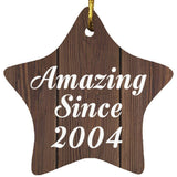 20th Birthday Amazing Since 2004 - Star Ornament D