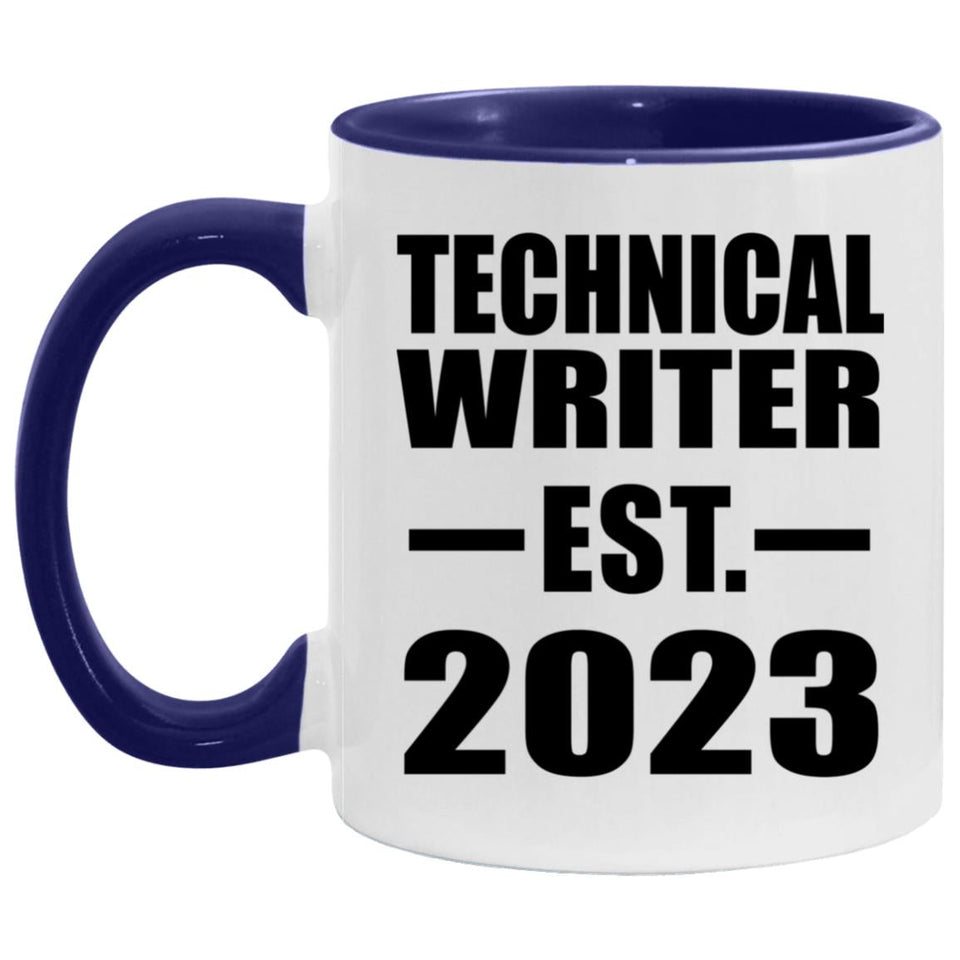 Technical Writer Established Est. 2023 - 11oz Accent Mug Purple
