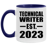 Technical Writer Established Est. 2023 - 11oz Accent Mug Purple