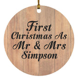 First Christmas As Mr & Mrs Simpson - Circle Ornament C