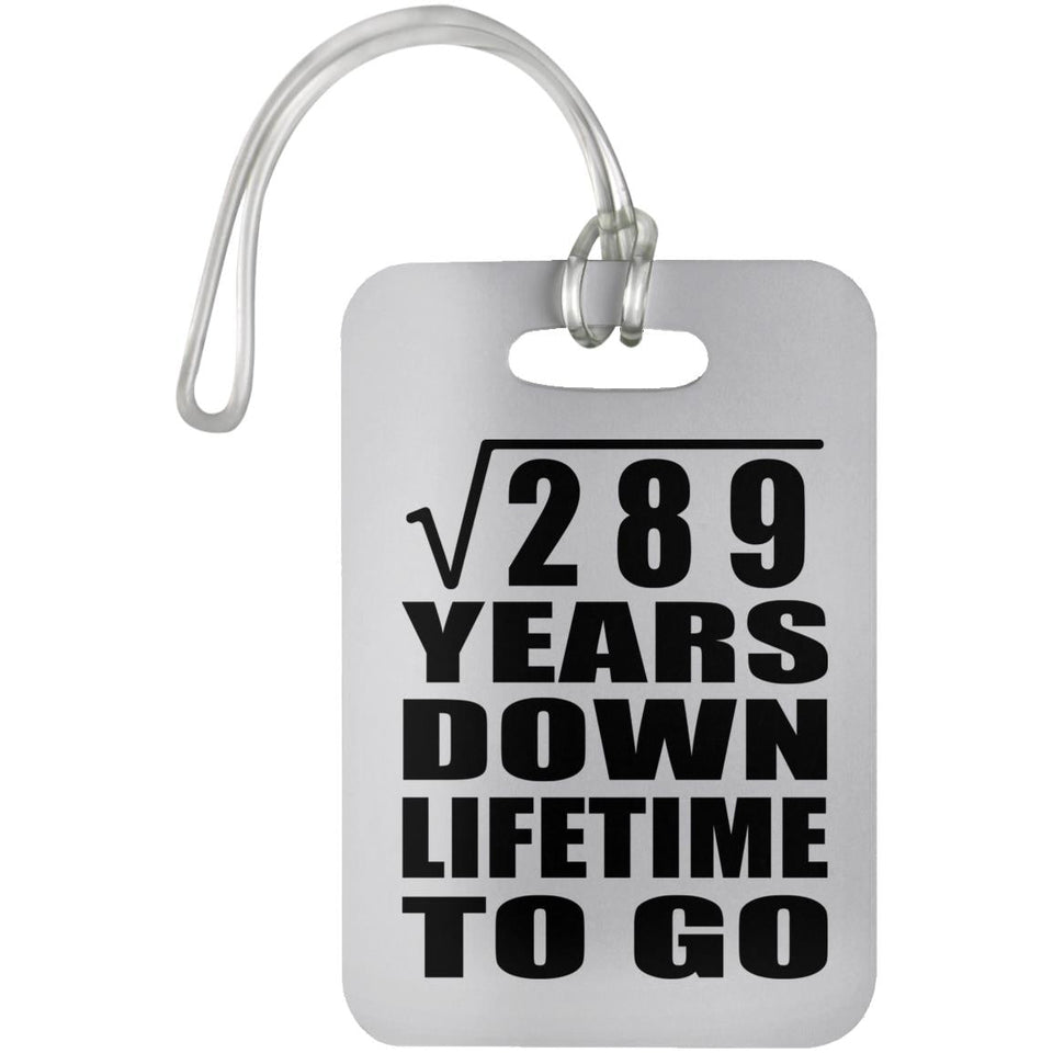 17th Anniversary Square Root of 289 Years Lifetime To Go - Luggage Bag Tag