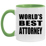 World's Best Attorney - 11oz Accent Mug Green