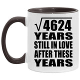 68th Anniversary Square Root of 4624 Years Still In Love - 11oz Accent Mug Black