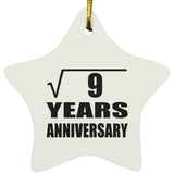 3rd Anniversary Square Root of 9 Years Anniversary - Star Ornament