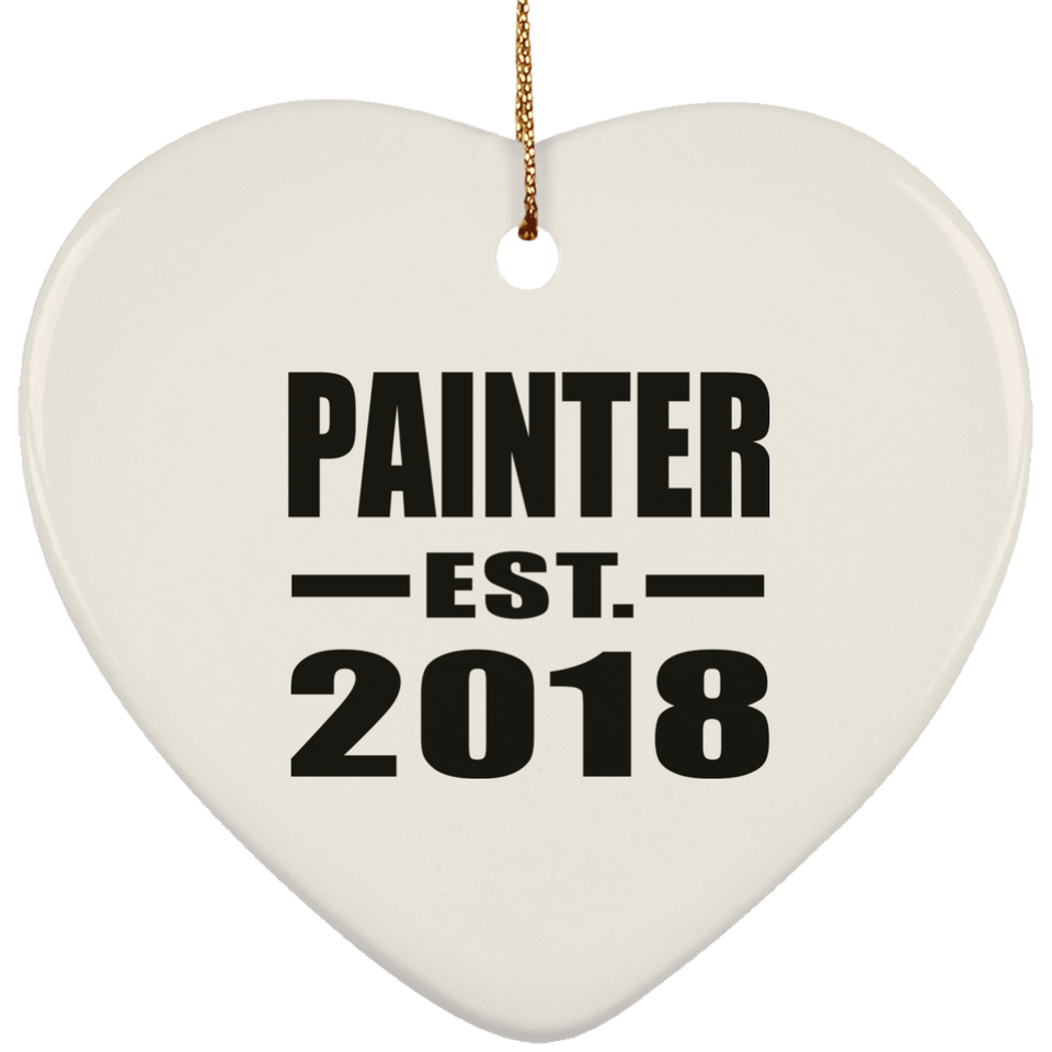 Painter Established EST. 2018 - Heart Ornament