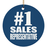 Number One #1 Sales Representative - Circle Ornament
