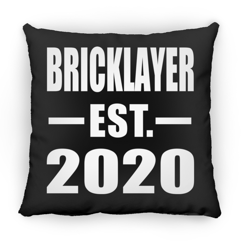 Bricklayer Established EST. 2020 - Throw Pillow Black
