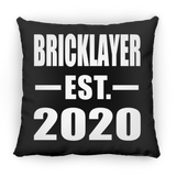 Bricklayer Established EST. 2020 - Throw Pillow Black