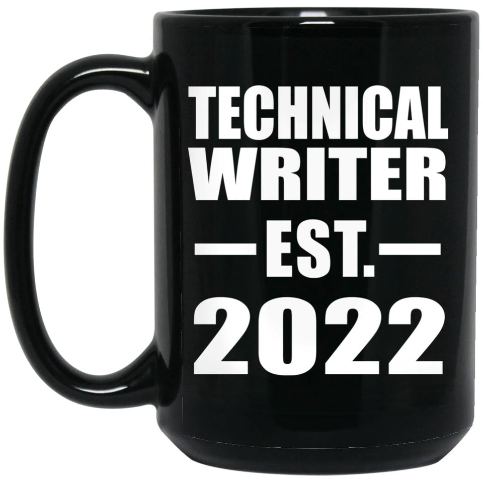 Technical Writer Established EST. 2022 - 15oz Coffee Mug Black