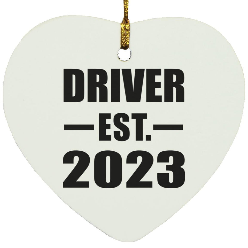 Driver Established EST. 2023 - Heart Ornament