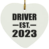 Driver Established EST. 2023 - Heart Ornament