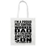 Proud Pest Control Worker Dad Of Awesome Son - Tote Bag White