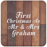 First Christmas As Mr & Mrs Graham - Drink Coaster E
