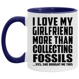 I Love My Girlfriend More Than Collecting Fossils - 11oz Accent Mug Purple