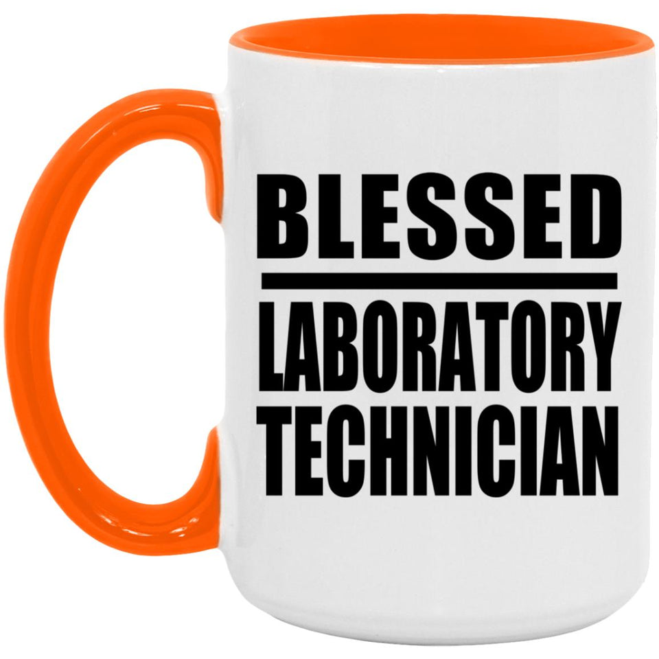 Blessed Laboratory Technician - 15oz Accent Mug Orange
